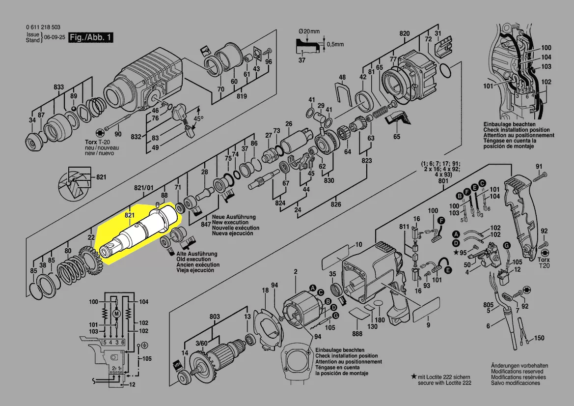 douille encliquetage SDS-plus porte-outil perforateur GBH 2-24 DSR douille encliquetage SDS-plus porte-outil perforateur GBH 2-24 DSR